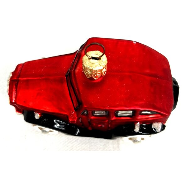 Christopher Radko Christmas Ornament 1998 Red Holiday Tour Car Glass 4" - Picture 7 of 9